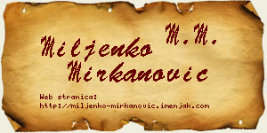 Miljenko Mirkanović vizit kartica